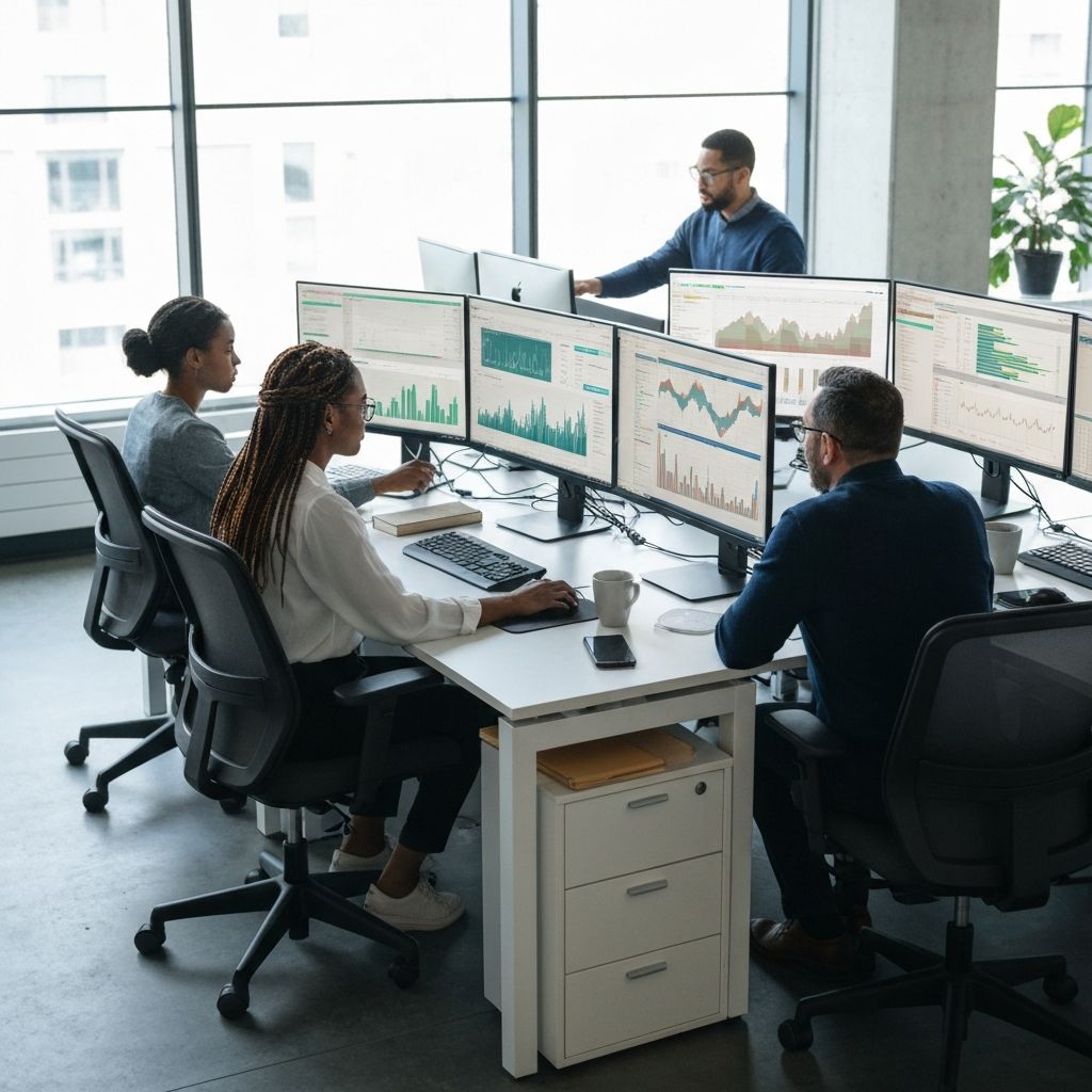 Team analyzing performance data